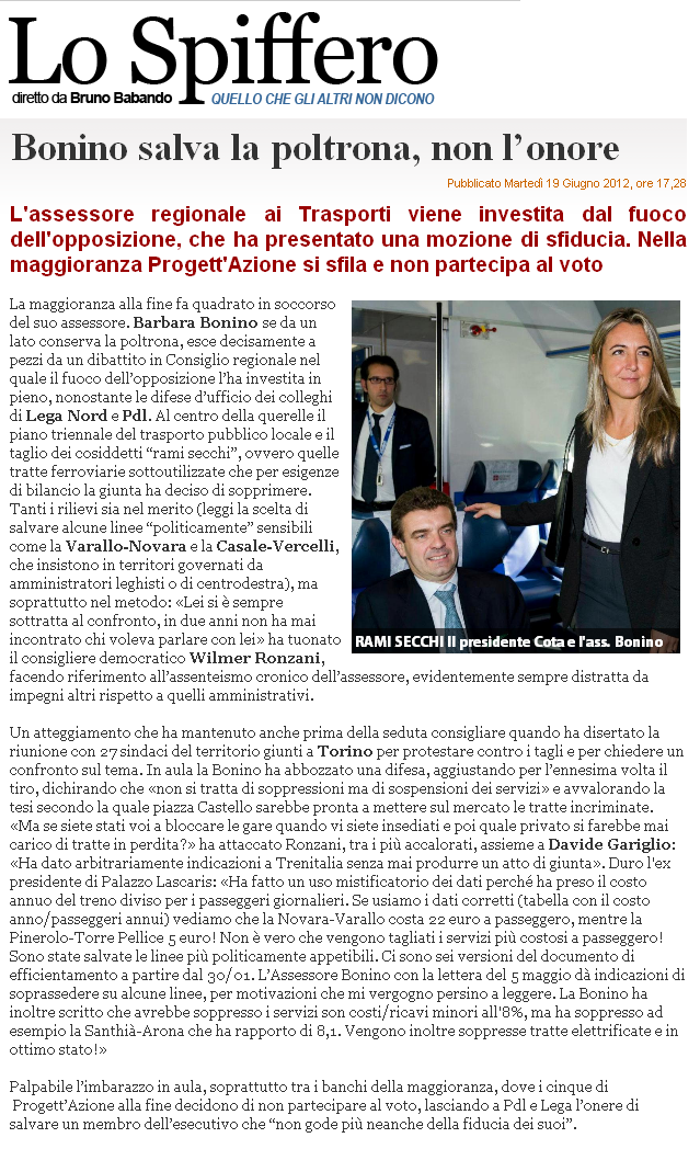 Lo Spiffero - 19 Giugno 2012